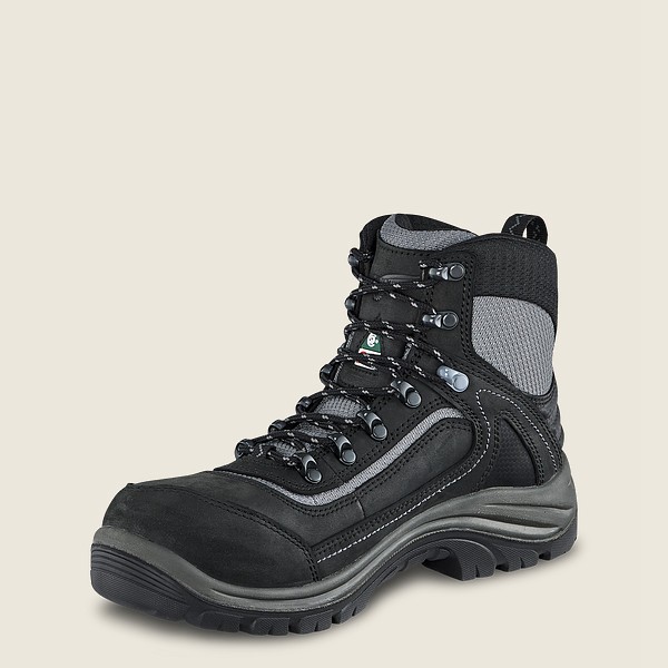 Red Wing Womens Hiking Boots - Trades - 6-inch Waterproof Csa Safety Toe - Black/Grey - DEI148607